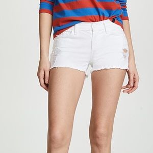 J Brand distressed white cut offs
